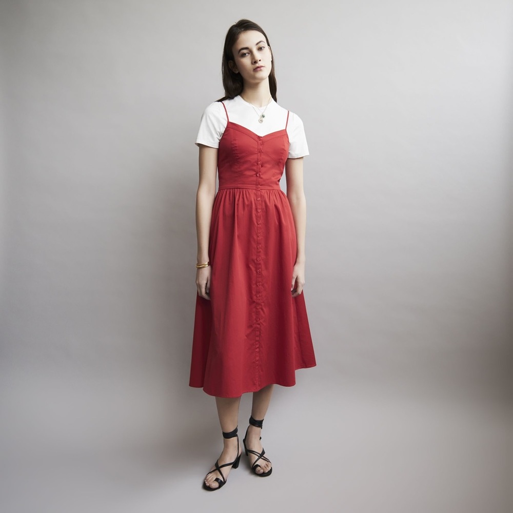Maje Rimana Spaghetti Strap Cotton Dress b3a
